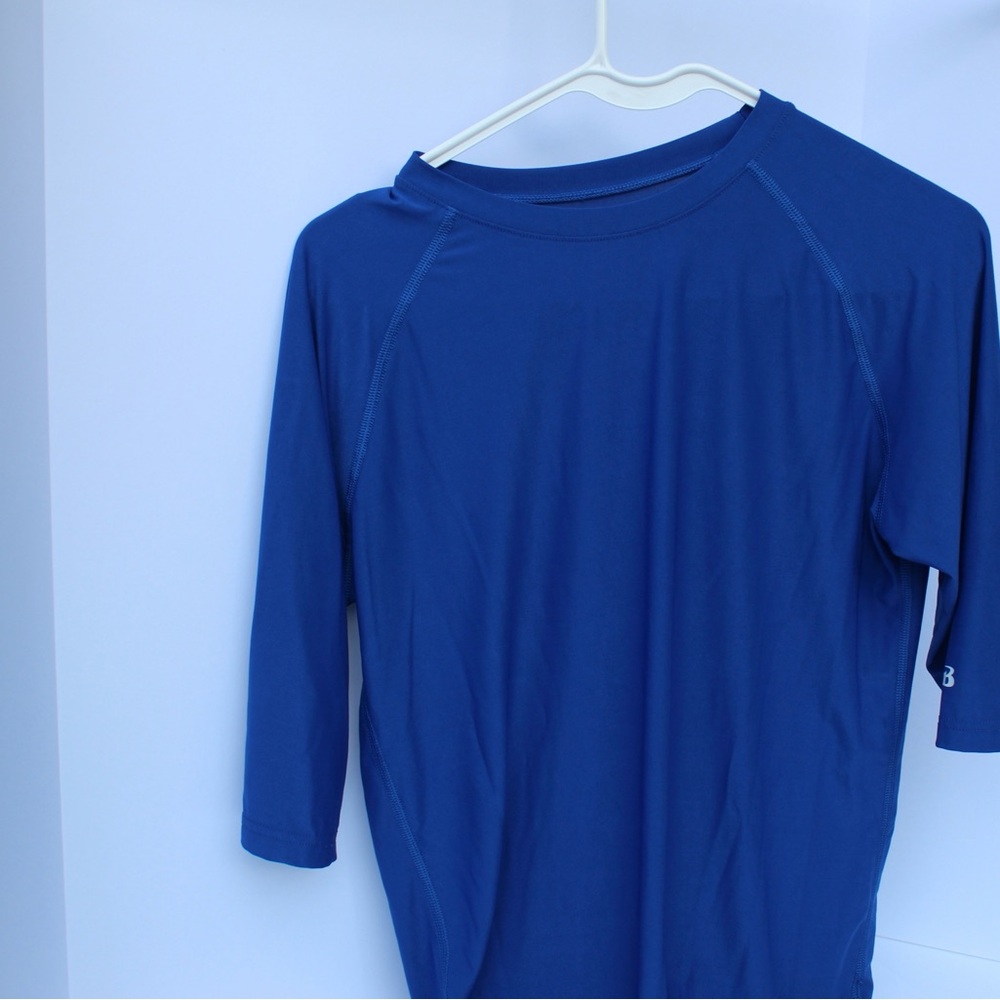 Badger Sport Blue Compression 3/4 Sleeve Undershirt (L)